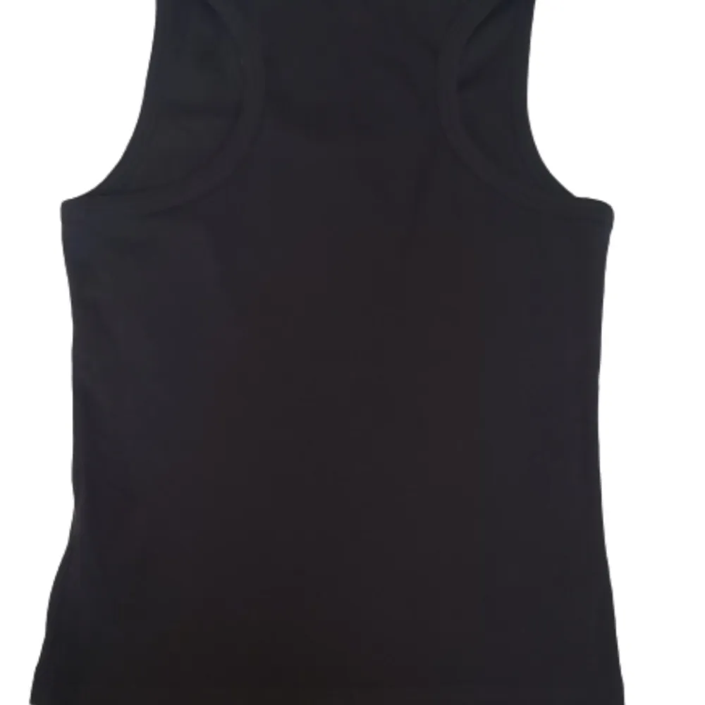 French Connection Black Tank W/Orange-pink Logo - Image 2