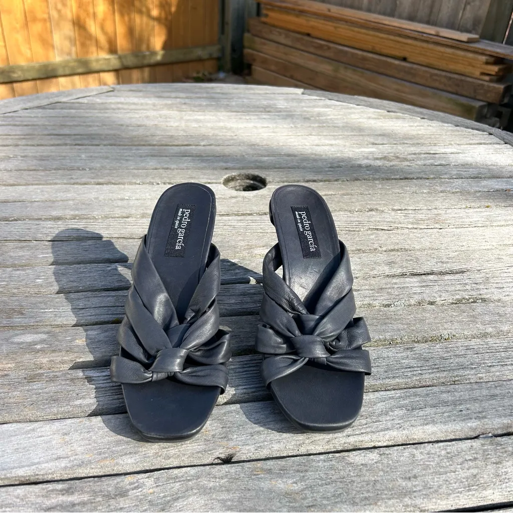 Pedro Garcia NIB Nadida in Black Nappa Heeled Sandal Size 38.5 8.5‎ - Image 4