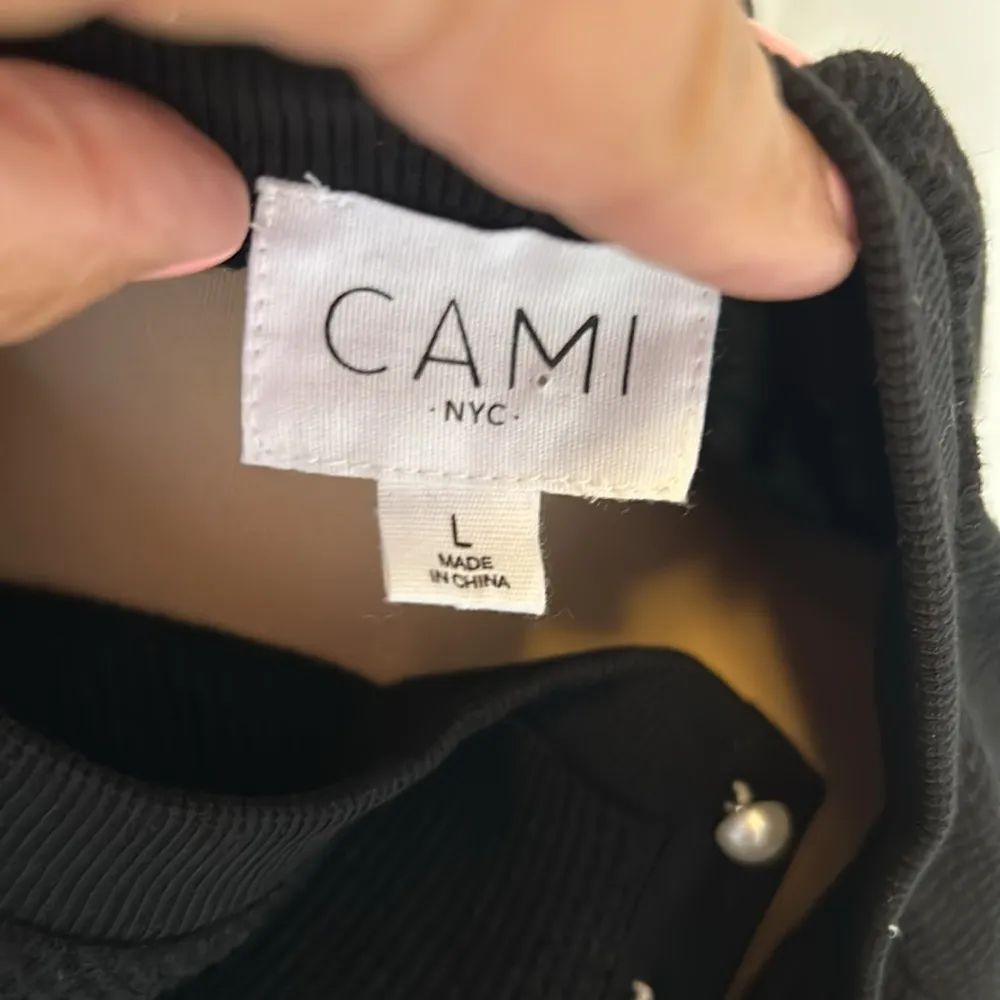 Cami NYC Leilani Black Waffle Knit Henley - Image 7