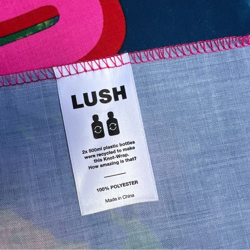 LUSH Cosmetics Reusable/Sustainable Knot Wrap Scarf/Bandana ‘All Together Now’ - Image 2