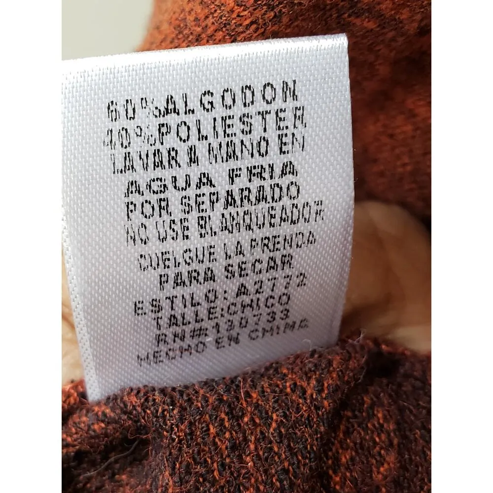 Umgee Sweater Women's Size Small Brown Cowl Neck Cotton Fringed High Low Slit - Image 7