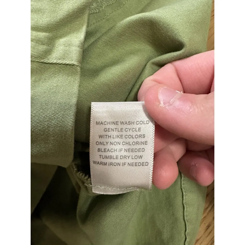 Christopher & Banks Stretch Women Size XL Jacket Green Lightweight Cotton Blend - Image 10