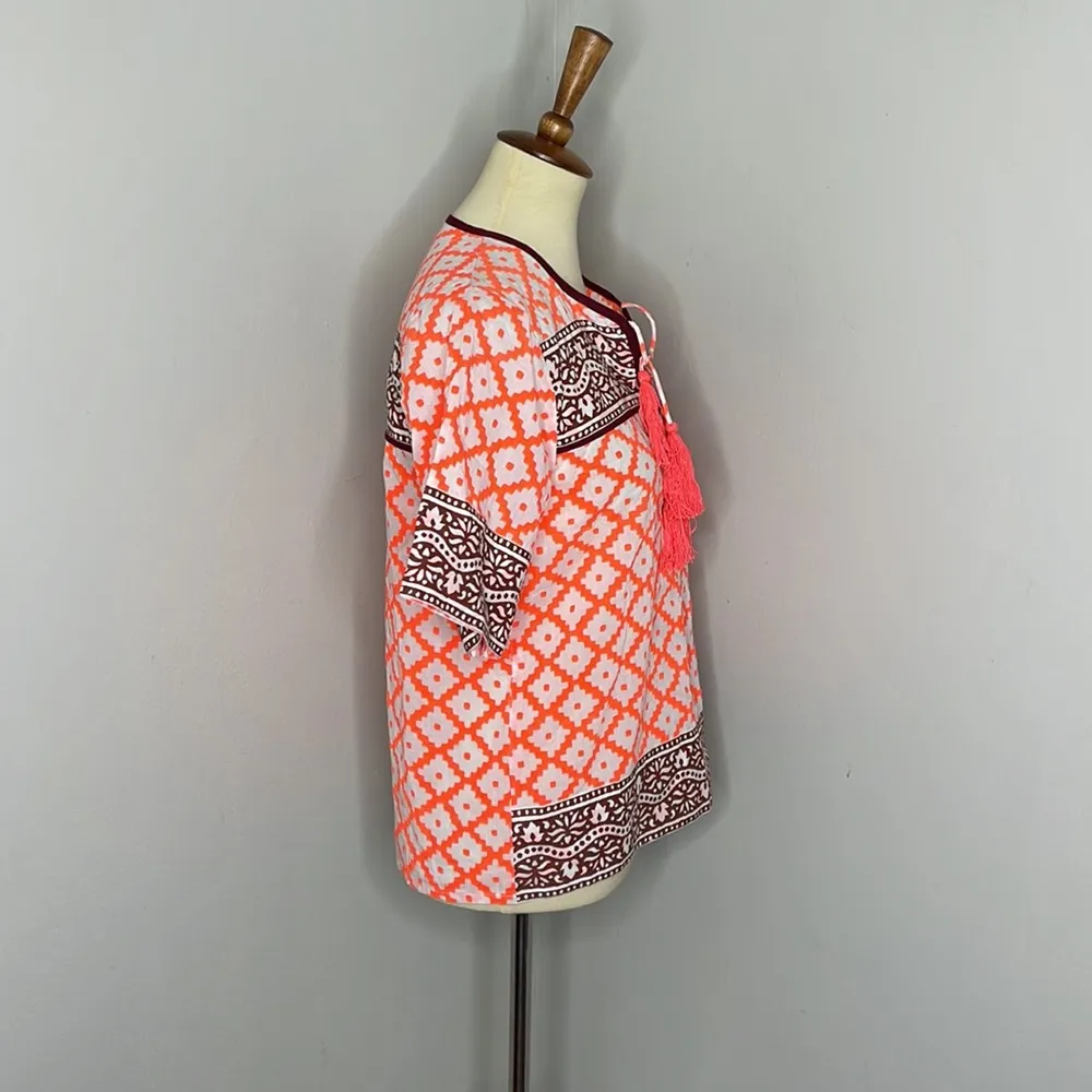 SZ Blockprints‎ for jcrew Leyla tunic neon coral - Image 6