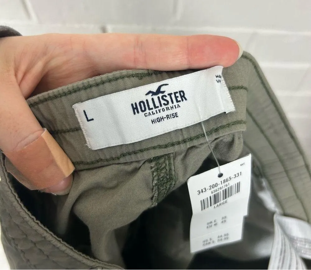 NWT Hollister Green Cargo Utility High Rise Mini Skirt Size L - Image 9