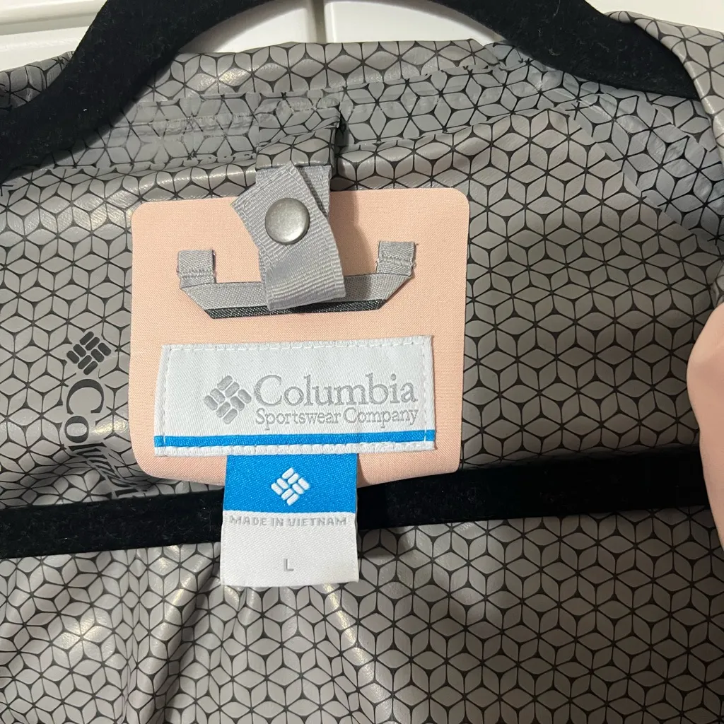 Columbia Omni-Tech Waterproof Hooded Rain Jacket Blush Pink Women’s Large - Image 4