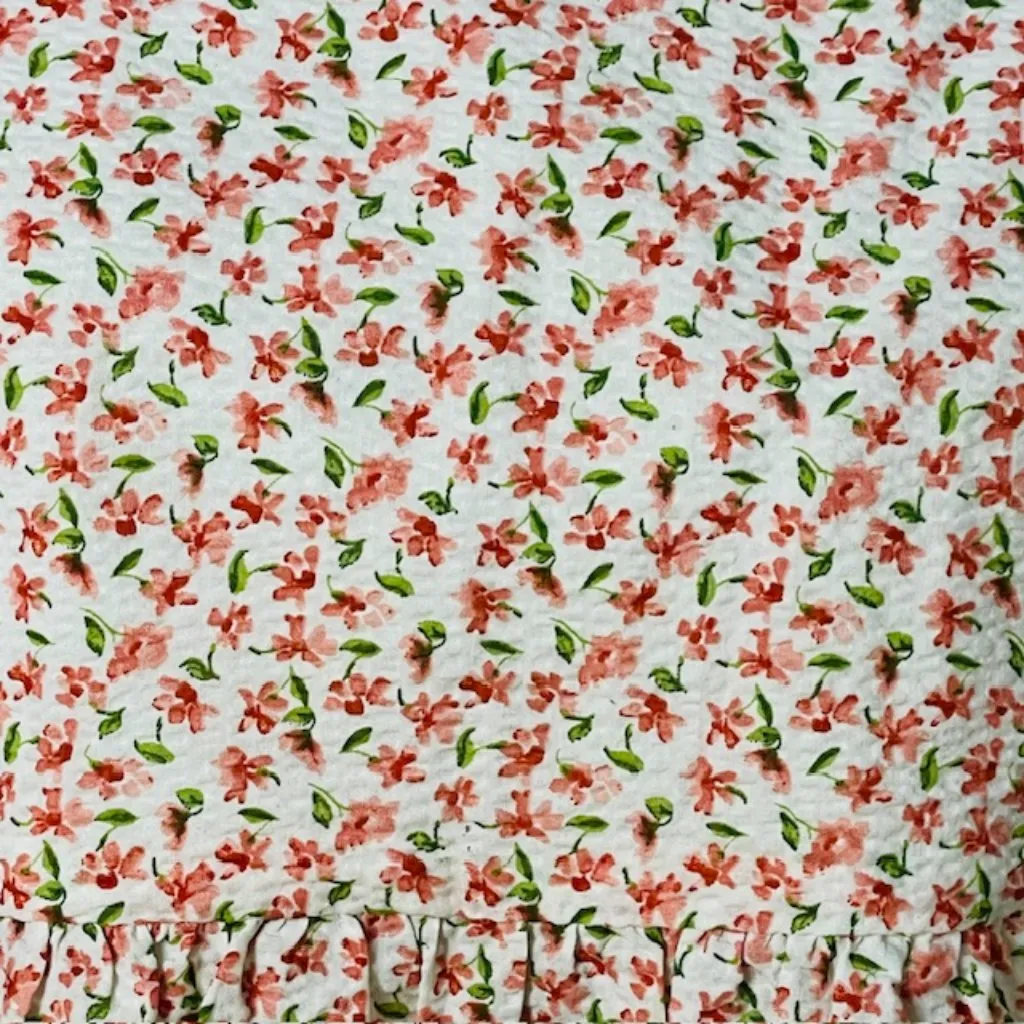 Tuckernuck Hyacinth House Puff Long Sleeve Peplum Floral Blouse Small Green - Image 4