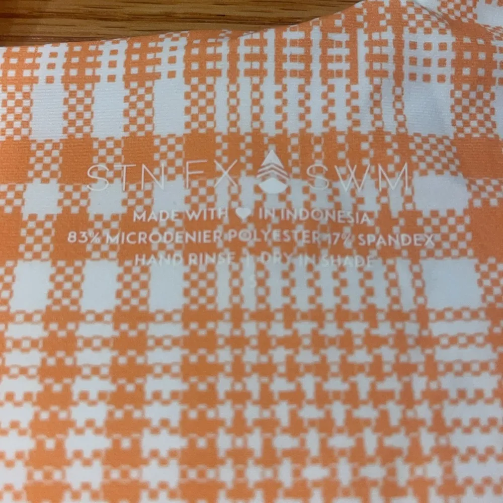 Stone fox orange and white one shoulder one piece - Image 2