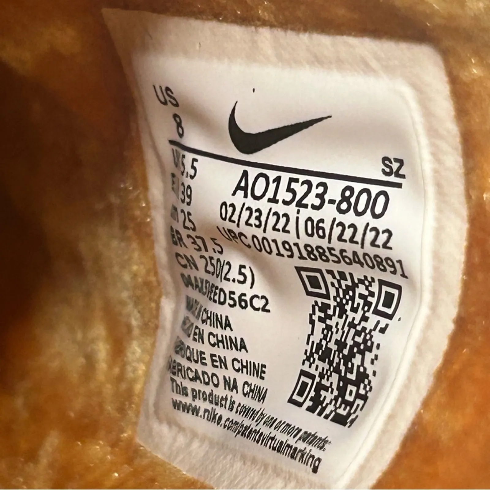 Nike Air Force 1 One Orange Shoes Slip On Lover Xx Comfort Slides Womens Size 8 - Image 7