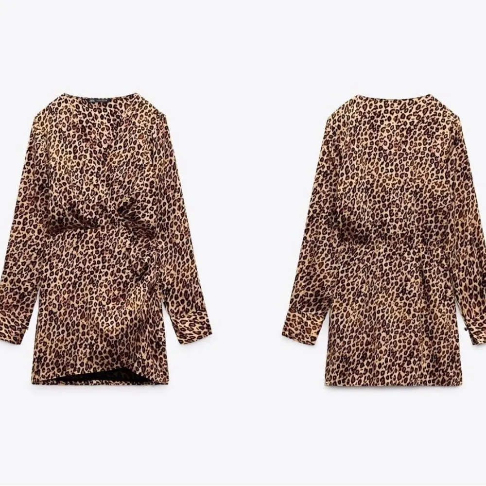 NEW Zara satin effect leopard mini dress - Image 3