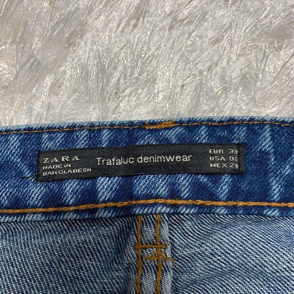 Zara Tafaluc denimwear Straight Leg Mom Jean Sz 6 - Image 7