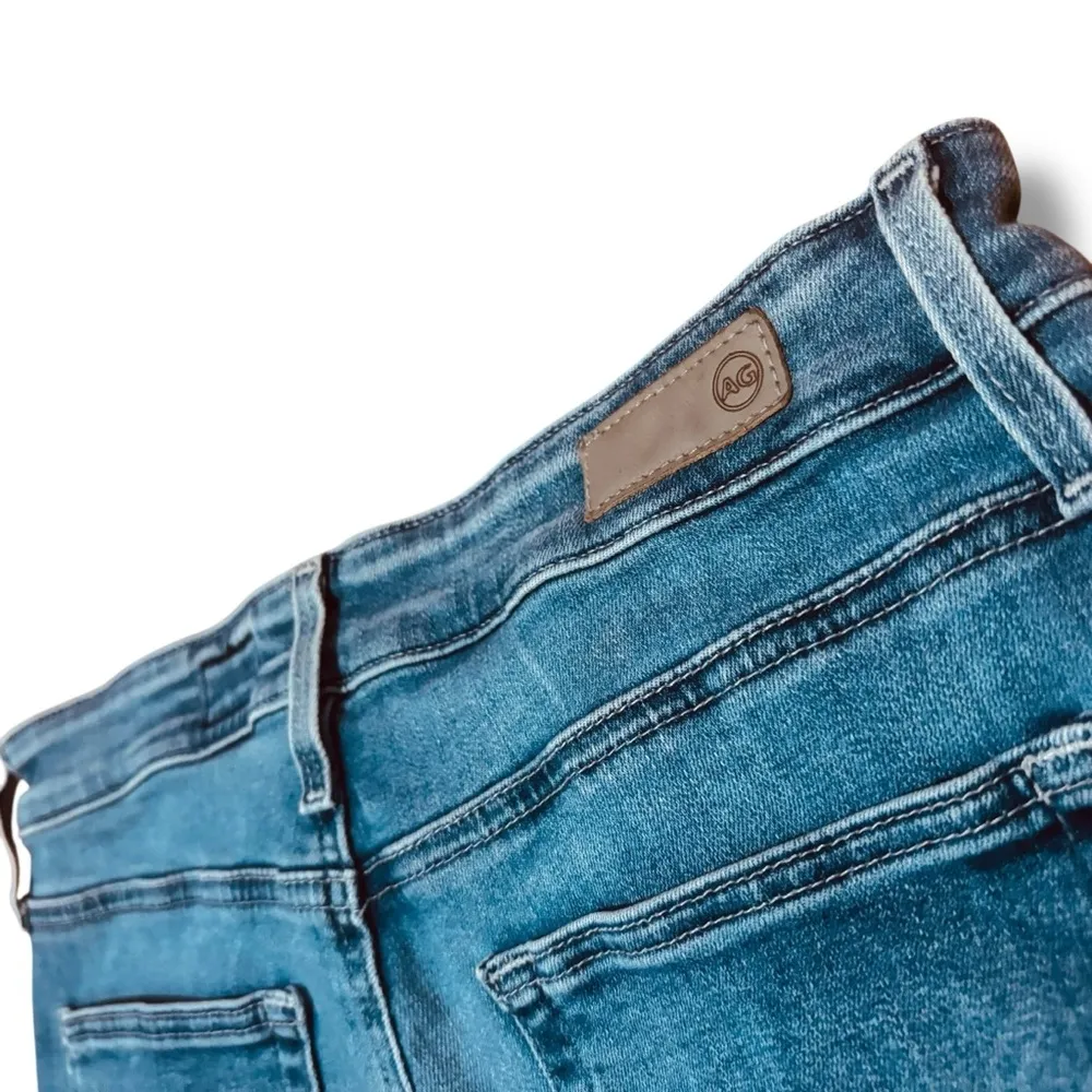 AG Adriano Goldschmied Blue Farrah Skinny Raw Hem Denim Jeans - 30R - Image 4