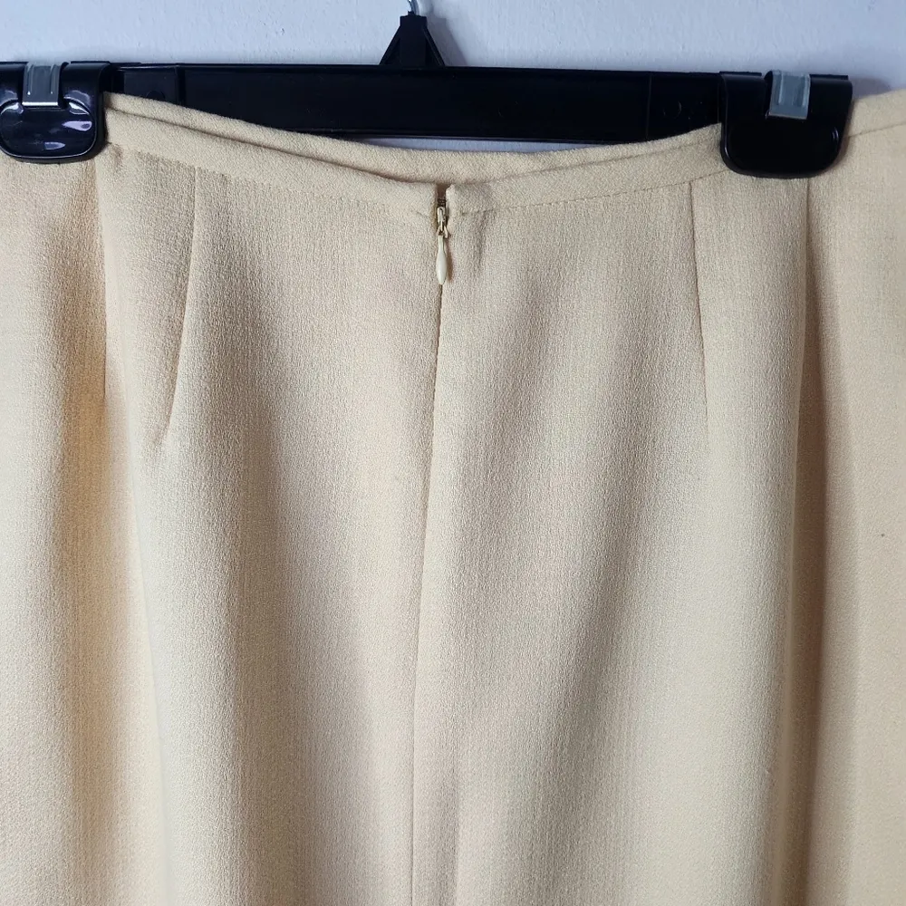 Vintage Kasper Yellow Wool Blend Blazer Jacket Skirt Set - Image 14