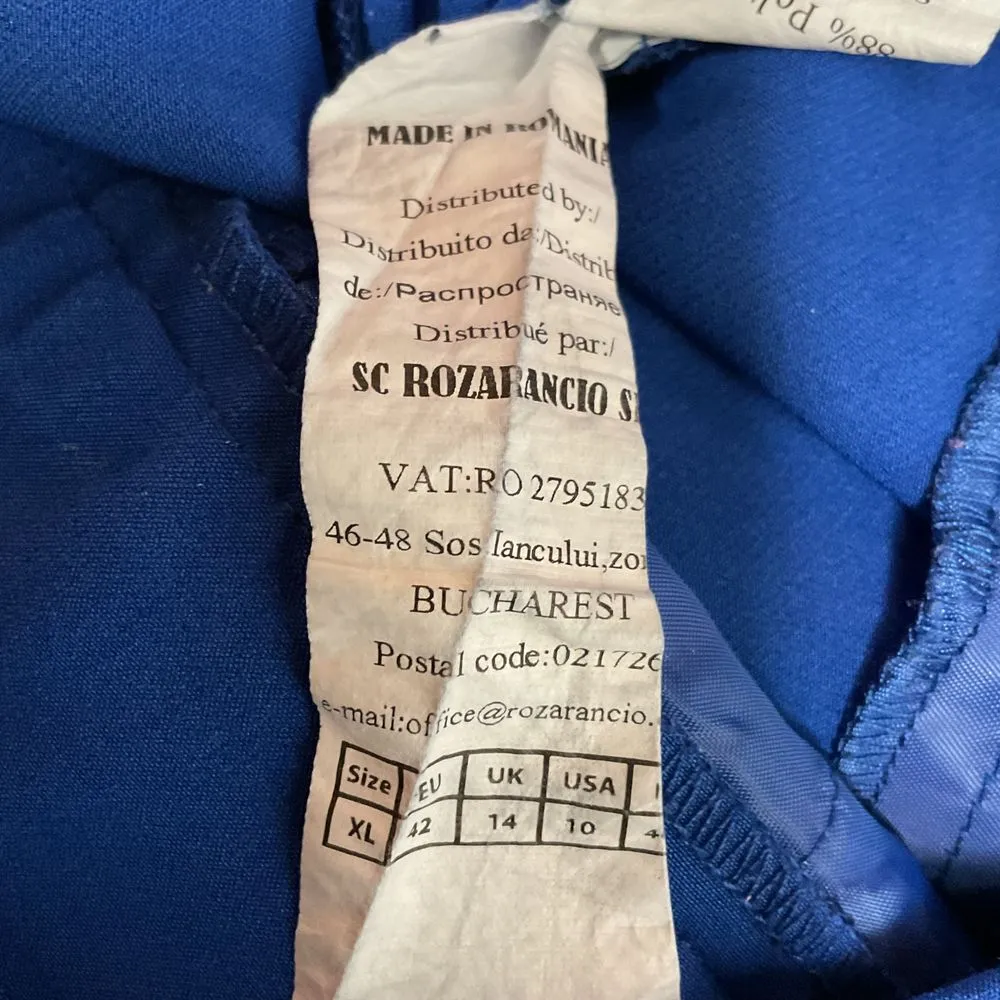 Glamour Size 10 Blue High Waisted Wide‎ Leg Trouser Pants with Pleated Waistband - Image 8