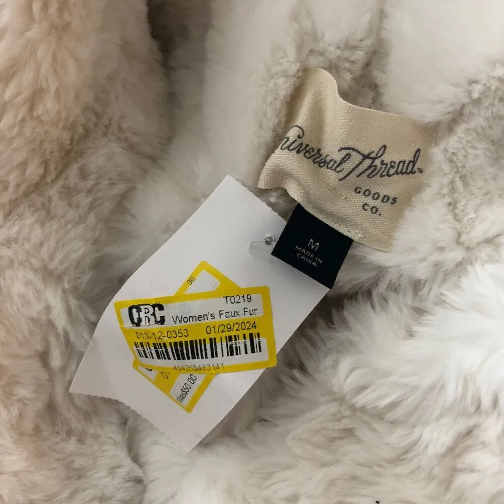 Universal Thread Womens Faux Sherpa Lined Denim Jacket White Size M - Image 3