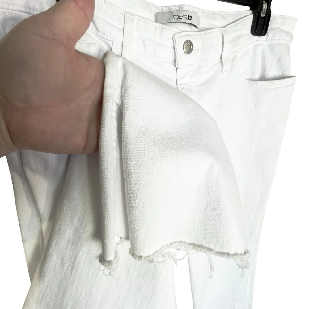 JOE’S JEANS Women’s High Rise Split Cuff Raw Hem White Jeans size 33 - Image 3