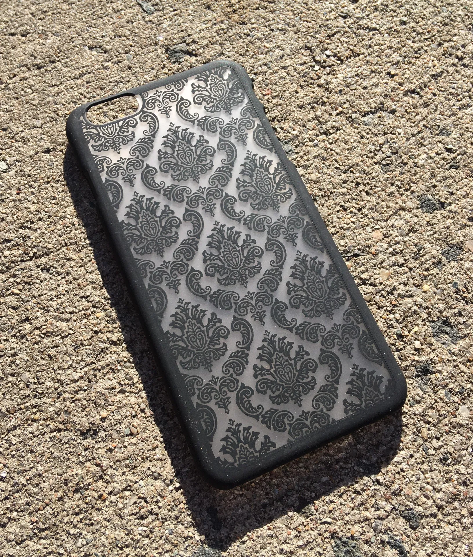 iPhone 6Plus/ 6s Plus Fashion Flower Lace Shockproof Hard Case Black Multiple - Image 2