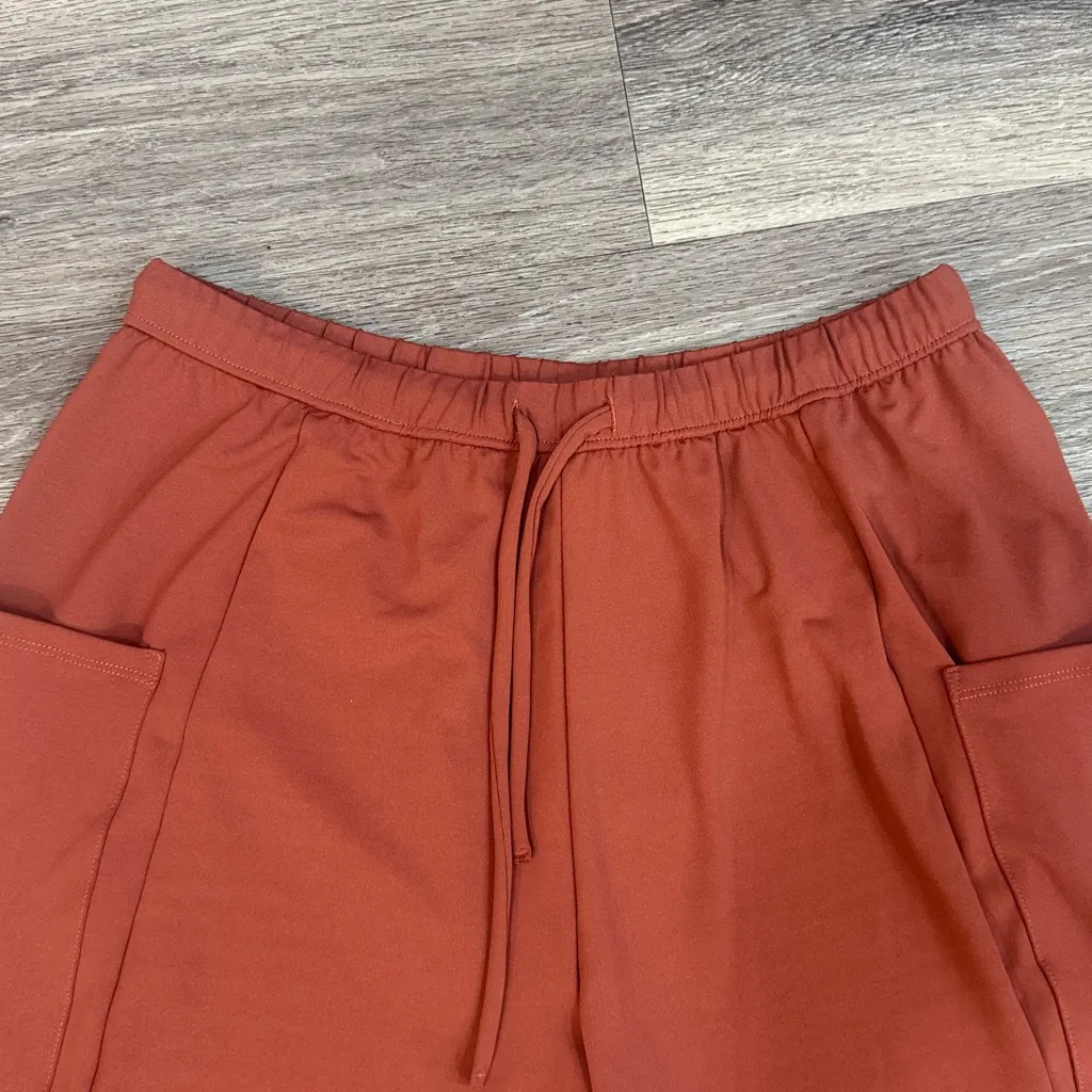 Halara Rust Wide-Leg Pants with Pockets Medium High waist Cargo Pull on - Image 5