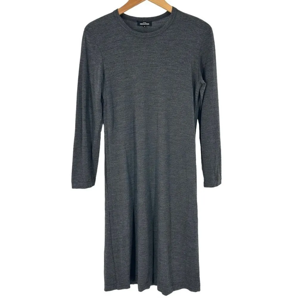 Comme des Garcons Tricot Charcoal Gray Wool Jersey Midi Dress Size Small - Image 7