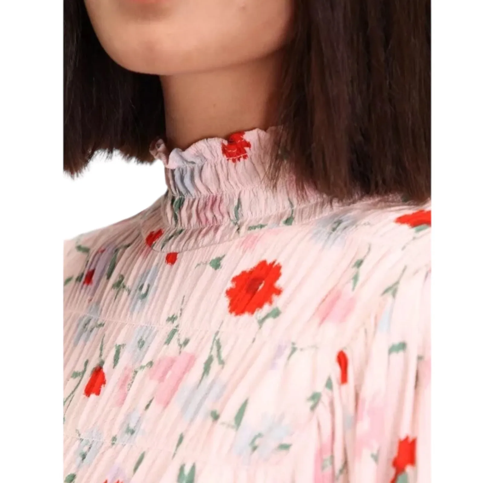 Samsoe Samsoe Sarami Floral Print Midi Dress Aop Pink Garden Size M Size M - Image 4