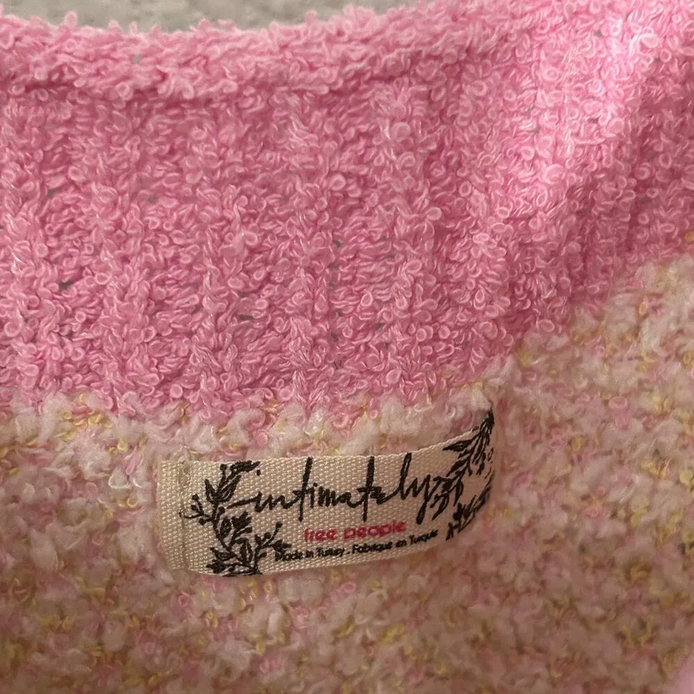 NEW Free People Dream Diamonds Boucle Soft Romper Pink Combo Lg Barbiecore Twee - Image 7