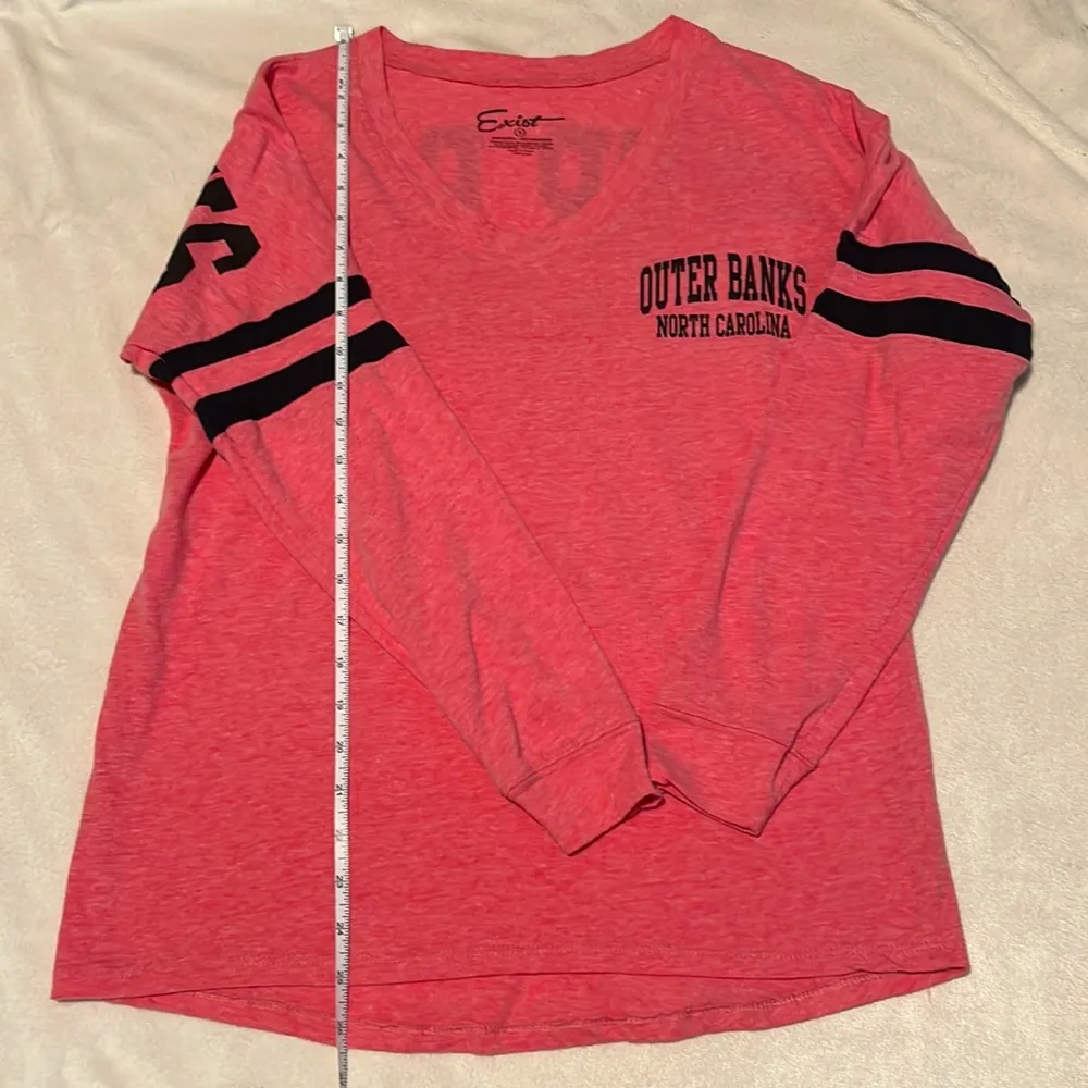Beach by Exist- Outer Banks North Carolina Pink & Black Long Sleeve Shirt Size S - Image 3