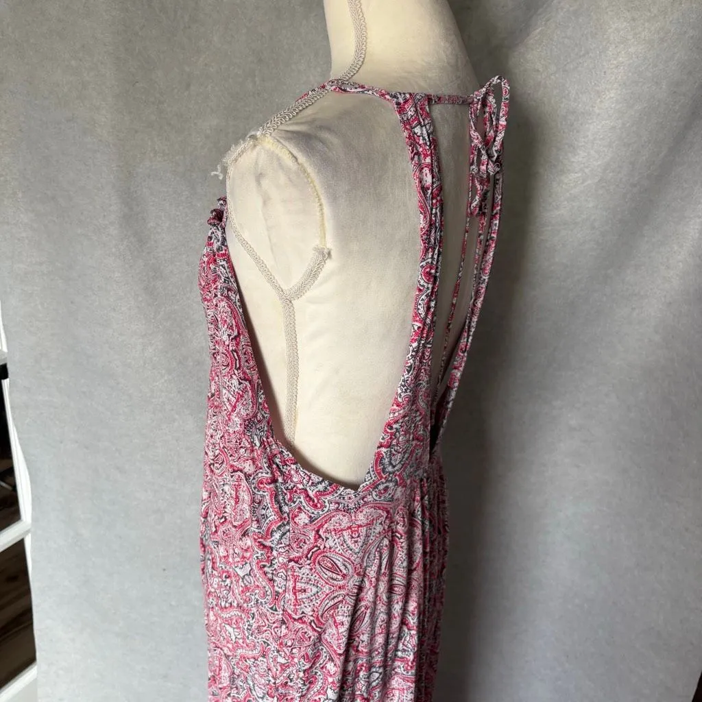 Oniell Paisley Floral Maxi Halter Sleeveless Boho Hippie Coastal Cowgirl size L - Image 4