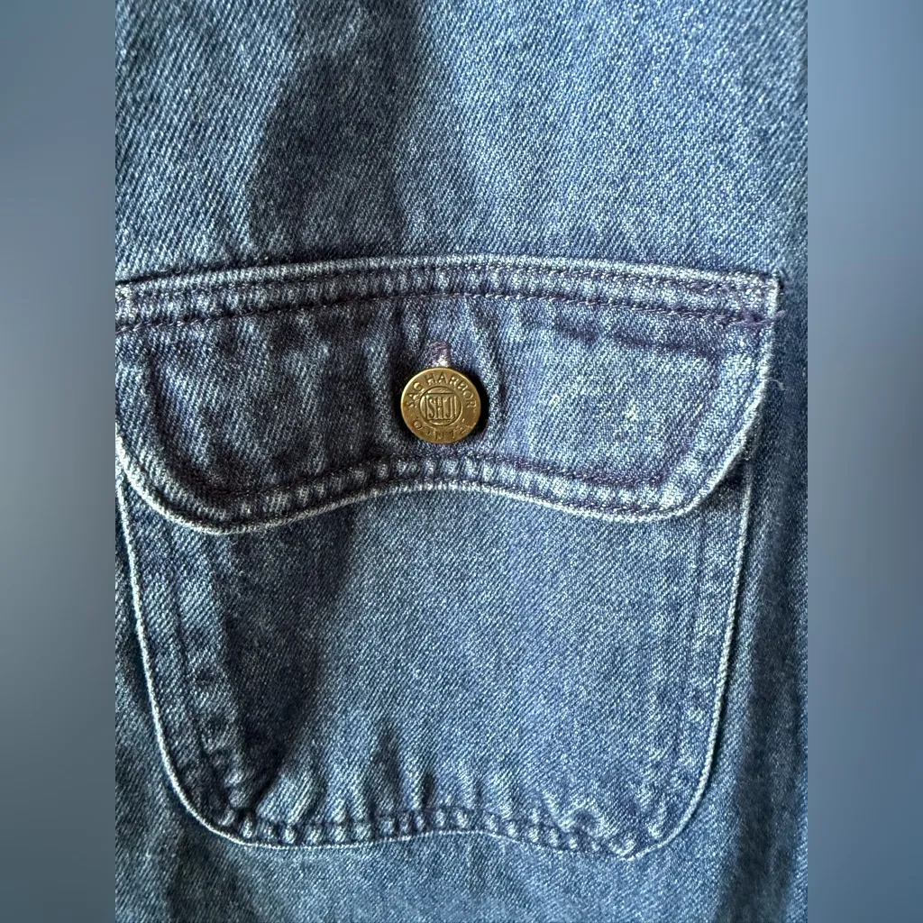 Vintage 90s Sag Harbor size medium oversized blue denim barn jacket - Image 4