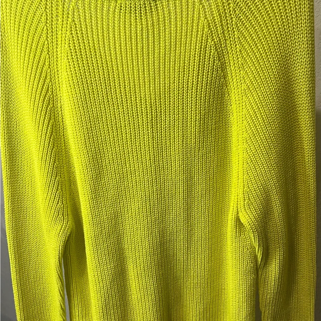 ✨EXPRESS Oversized V-Neck Knit Sweater | Neon Yellow ✨ - Image 5