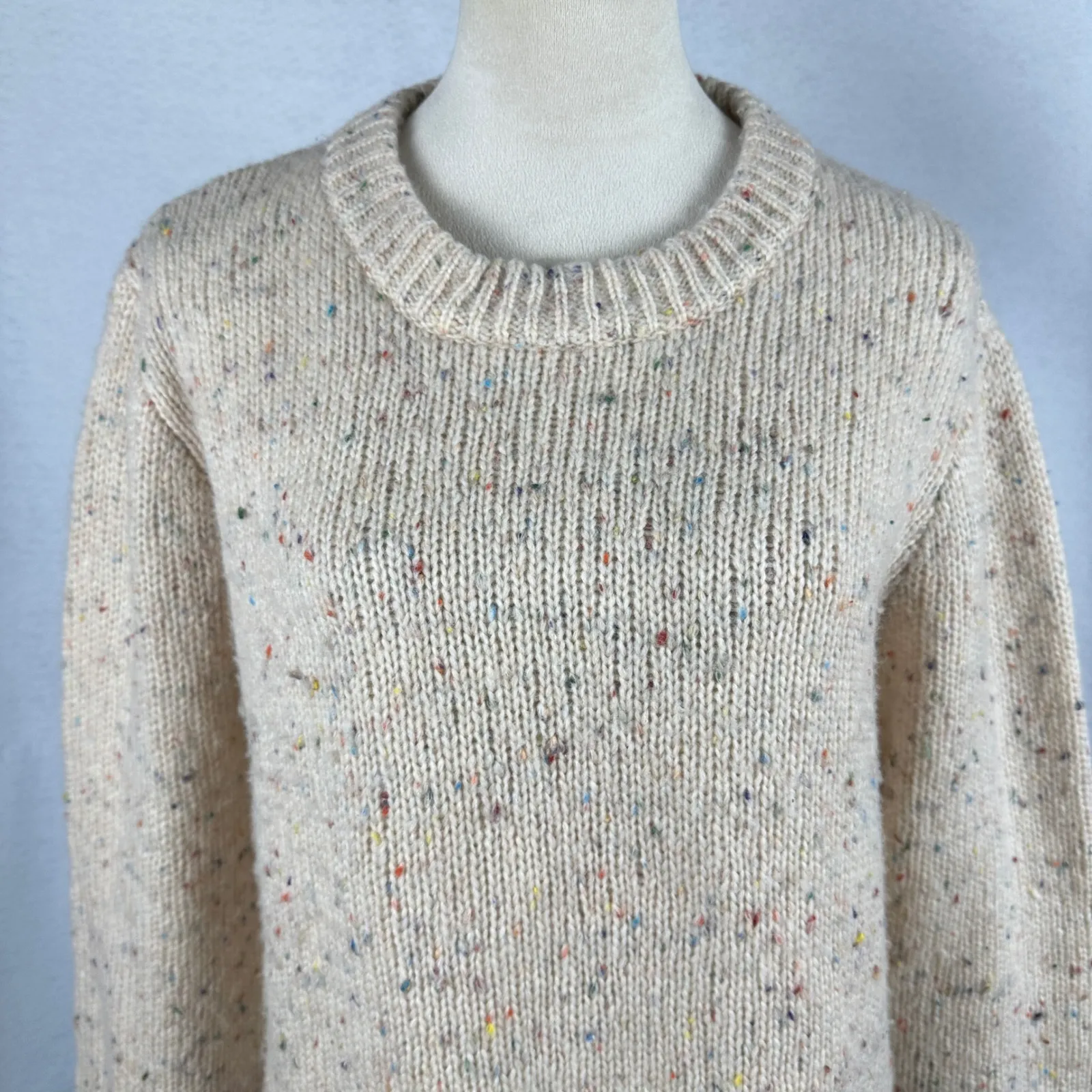 Rails‎ Delia Cream Confetti Knit Sweater Crew Neck Wool Blend Womens Medium - Image 2