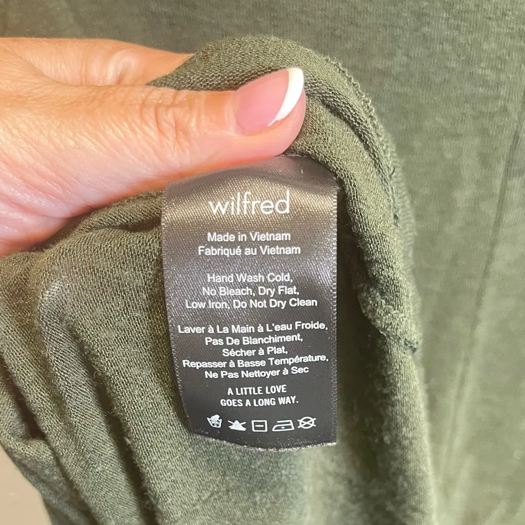 Aritzia Wilfred Lussac Mock Neck Knit Sweater Green Long Sleeve Top‎ Size Medium - Image 4