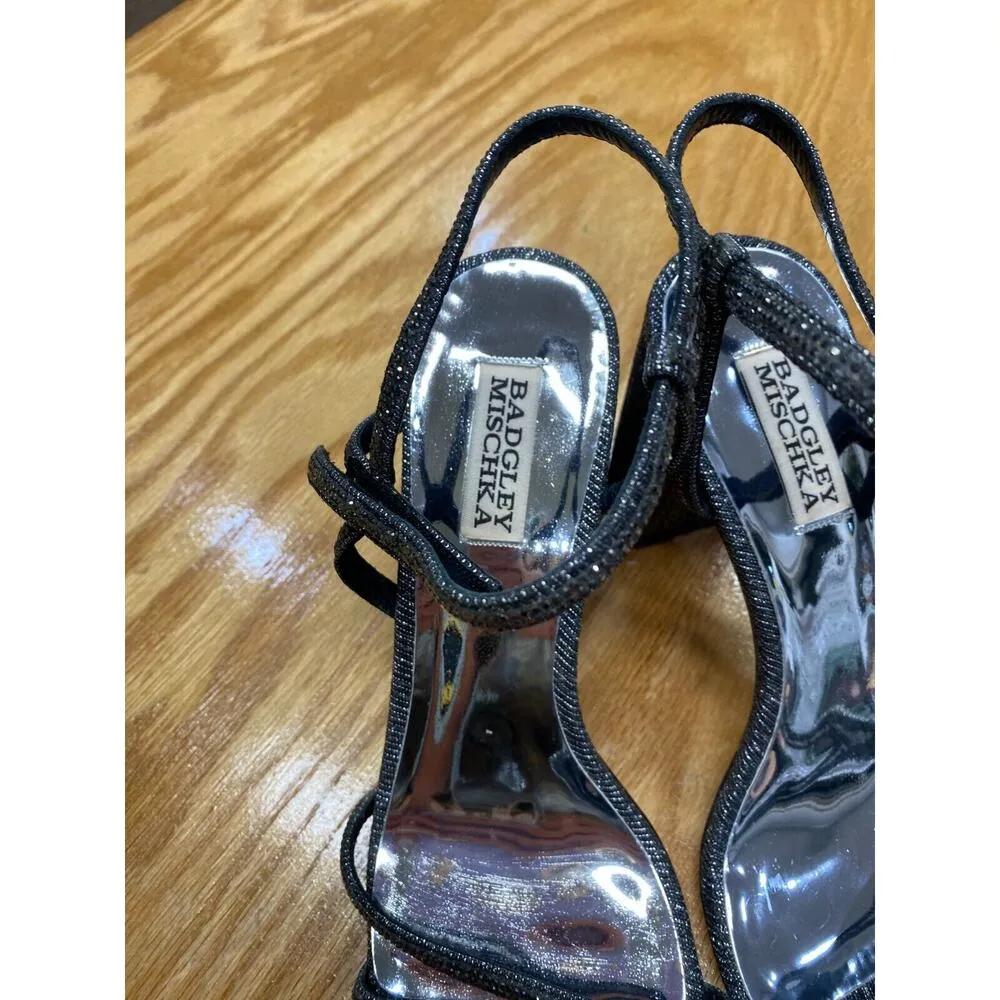 Badgley Mischka Women's Rebekah Shimmer Strappy Heeled Sandals Size 6 S16 - Image 2