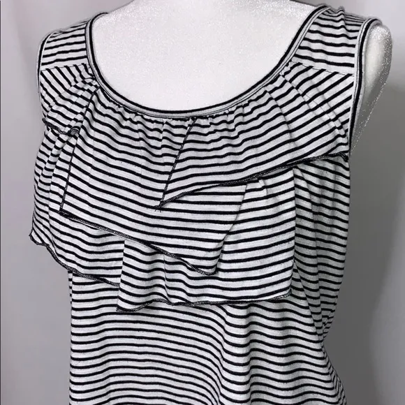 French Laundry Stripe Woman Ruffled Tank - Image 2