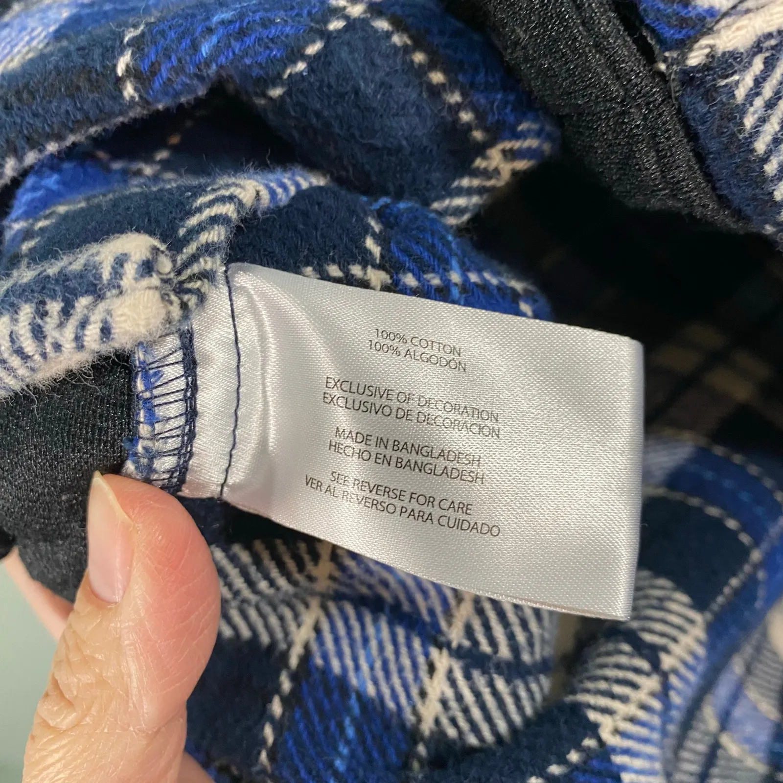 Orvis Women Blue Plaid Button Up Cotton Thick Flannel Shirt Size S - Image 7