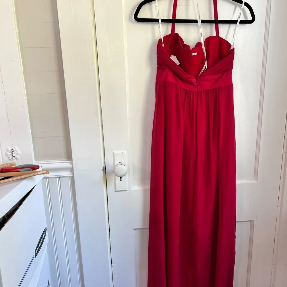 Anthropologue Phoebe Couture Red Silk Maxi Dress Prom Dress or Event Gown - Image 10