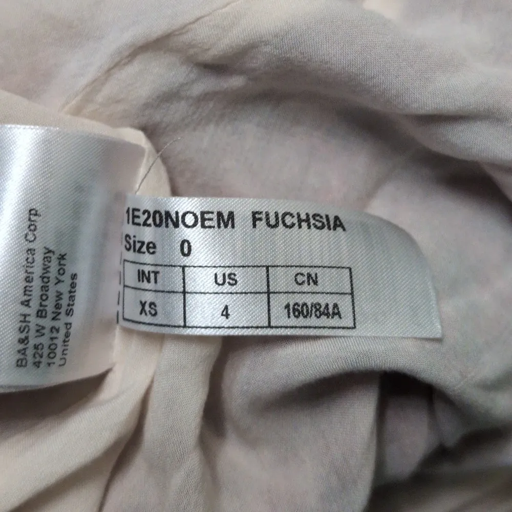 ba&sh Noemie Crossover Dress Fuchsia V-Neck Surplice Self Tie Floral Size XS 4 - Image 13