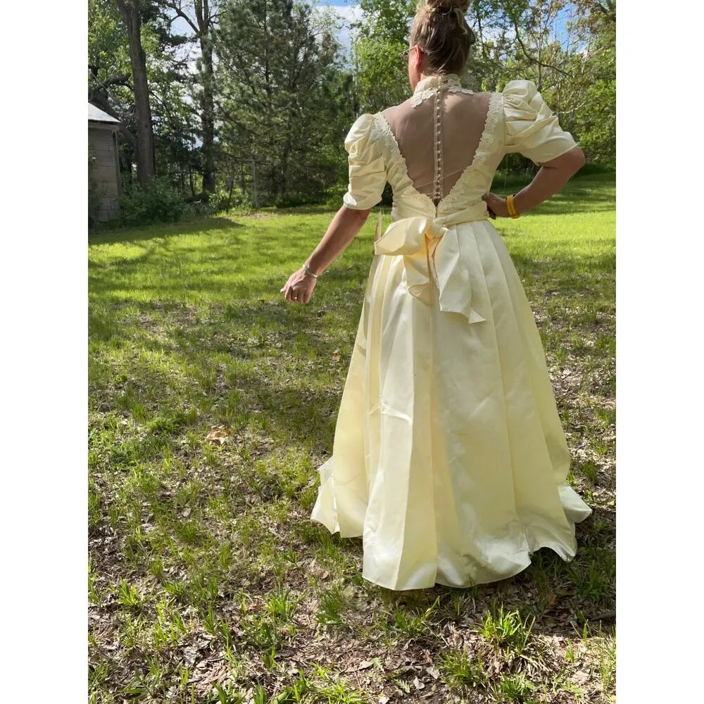 80s Jessica McClintock Wedding Dress Cinderella Cottagecore Victorian Style NWT - Image 3