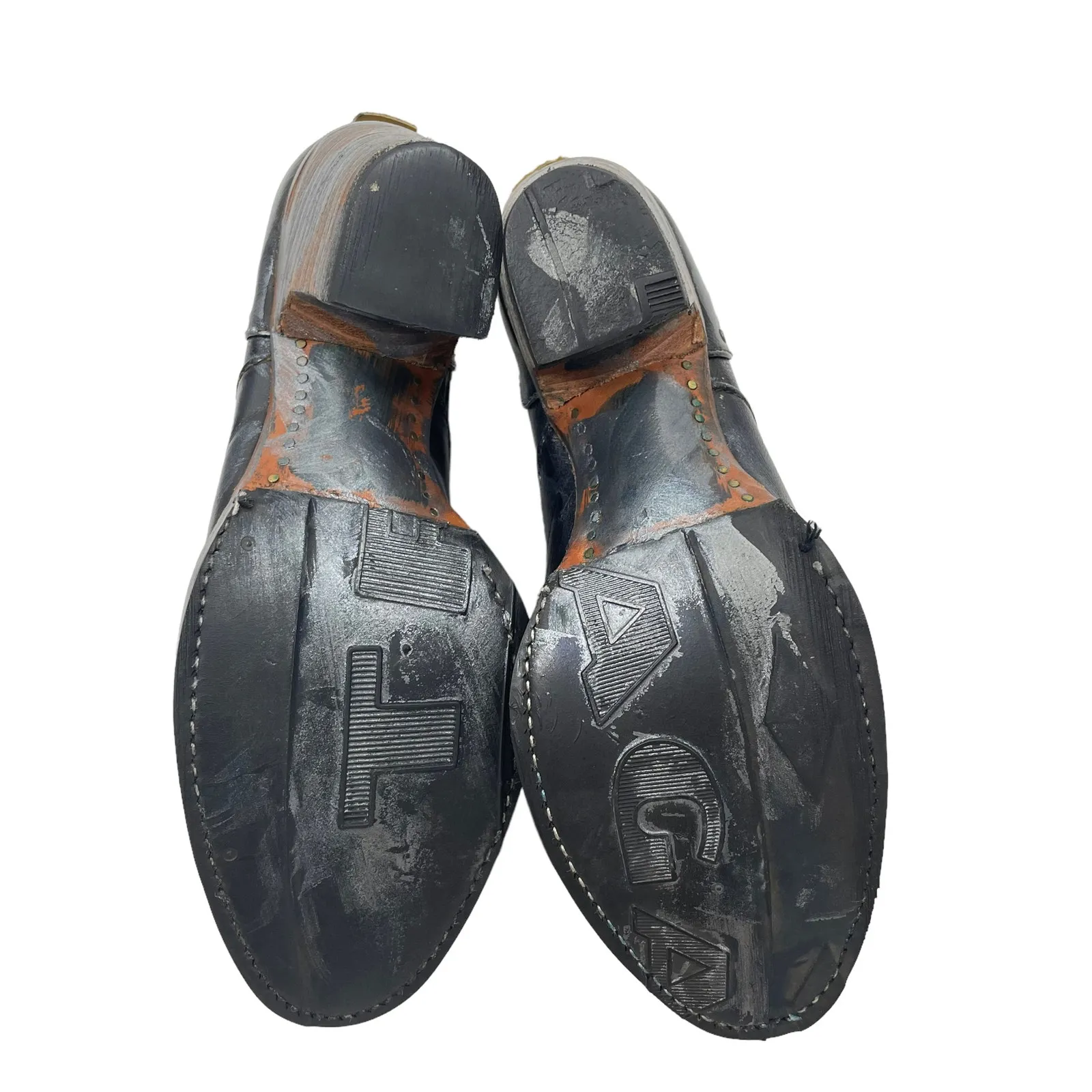 Pskaufman Crosswalk Oxford Ankle Boots Hand Paint Metallic Cap Toe Size 7 Black - Image 8