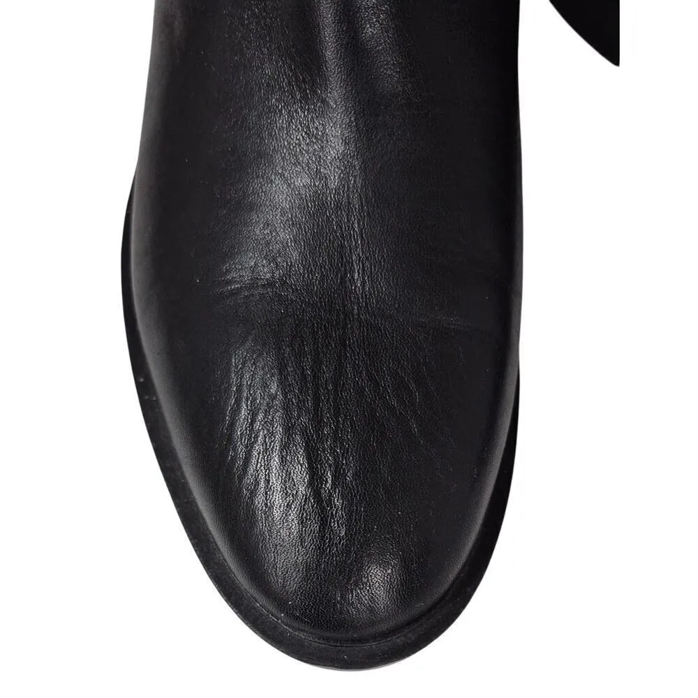 Steven Steve Madden Zain Black Leather Boots Silver Stud/Buckle/Zipper 7.5 - Image 4