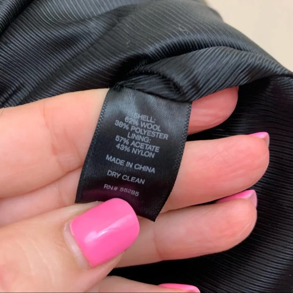 Express Wool Blend Army Green Peacoat - Image 3