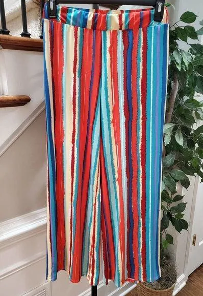 EST. 1946 Multicolor Polyester Mid Rise Wide Legs Comfort Waist Palazzo Pant S - Image 1