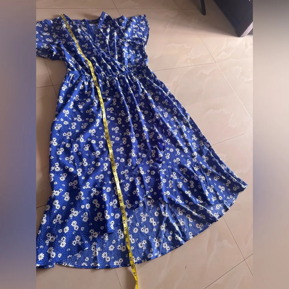 Lane Bryant - Floral Maxi Dress - High Low - Size 14- Blue Flowers flare - Image 13