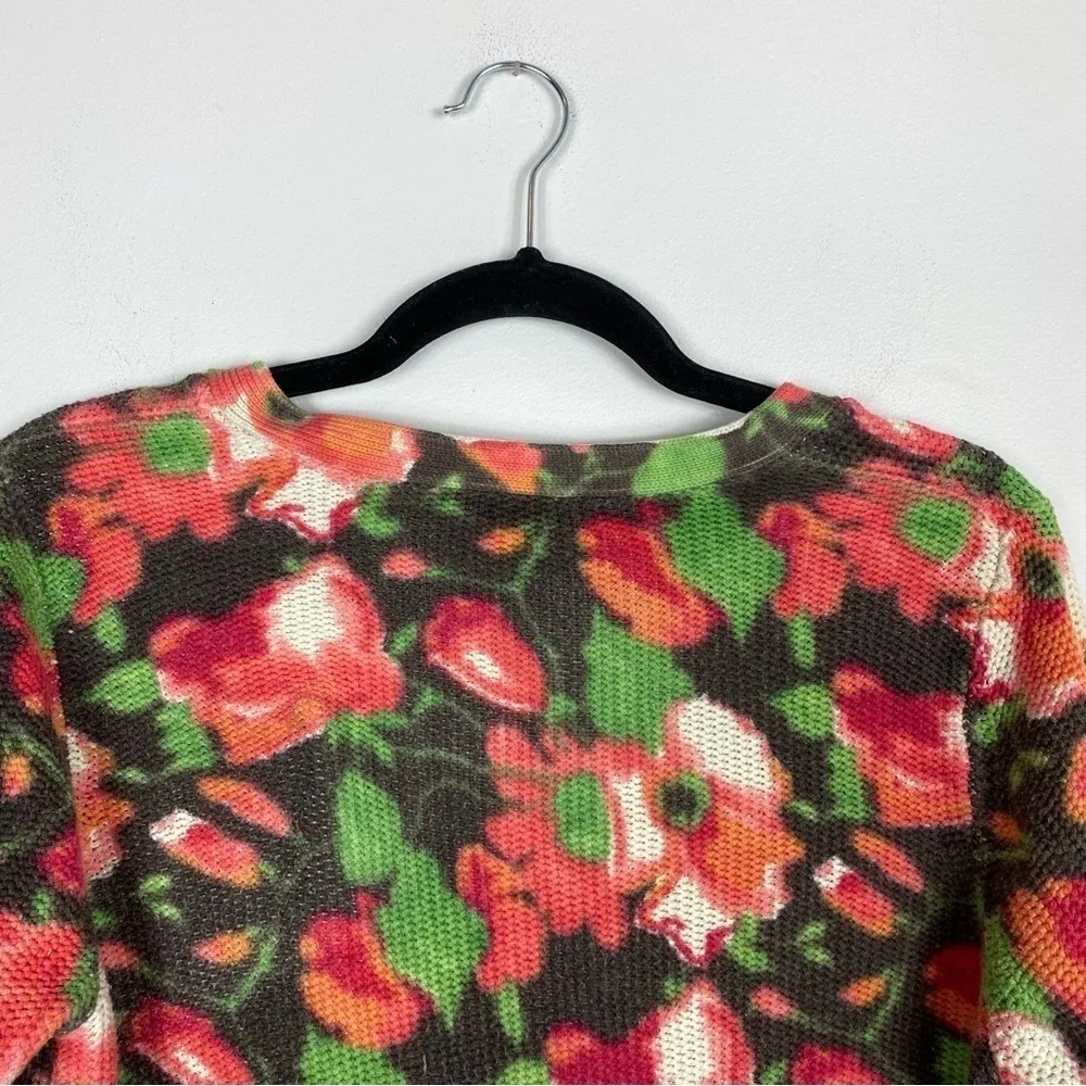 J. Jill Thick Knit Floral Button Front Cardigan - Image 5