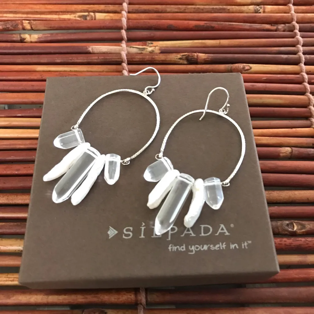 Silpada Sterling Silver Freshwater Pearl Large Drop Earrings - Image 2