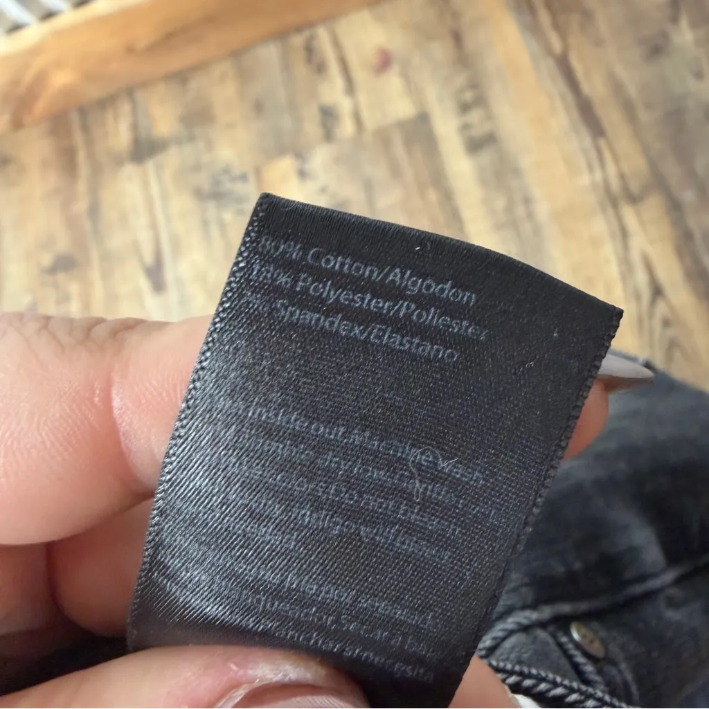 Risen Women's Black Faded Raw Frayed Hem High Rise Skinny Denim Jeans Size 27 - Image 9