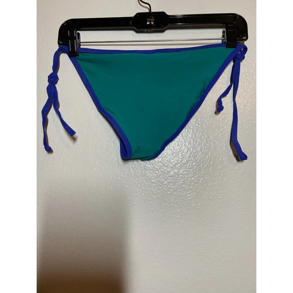 Old Navy Bikini Bottom Swimsuit Cheeky Fit Nylon Colorblock Teal Blue XSmall - Image 5
