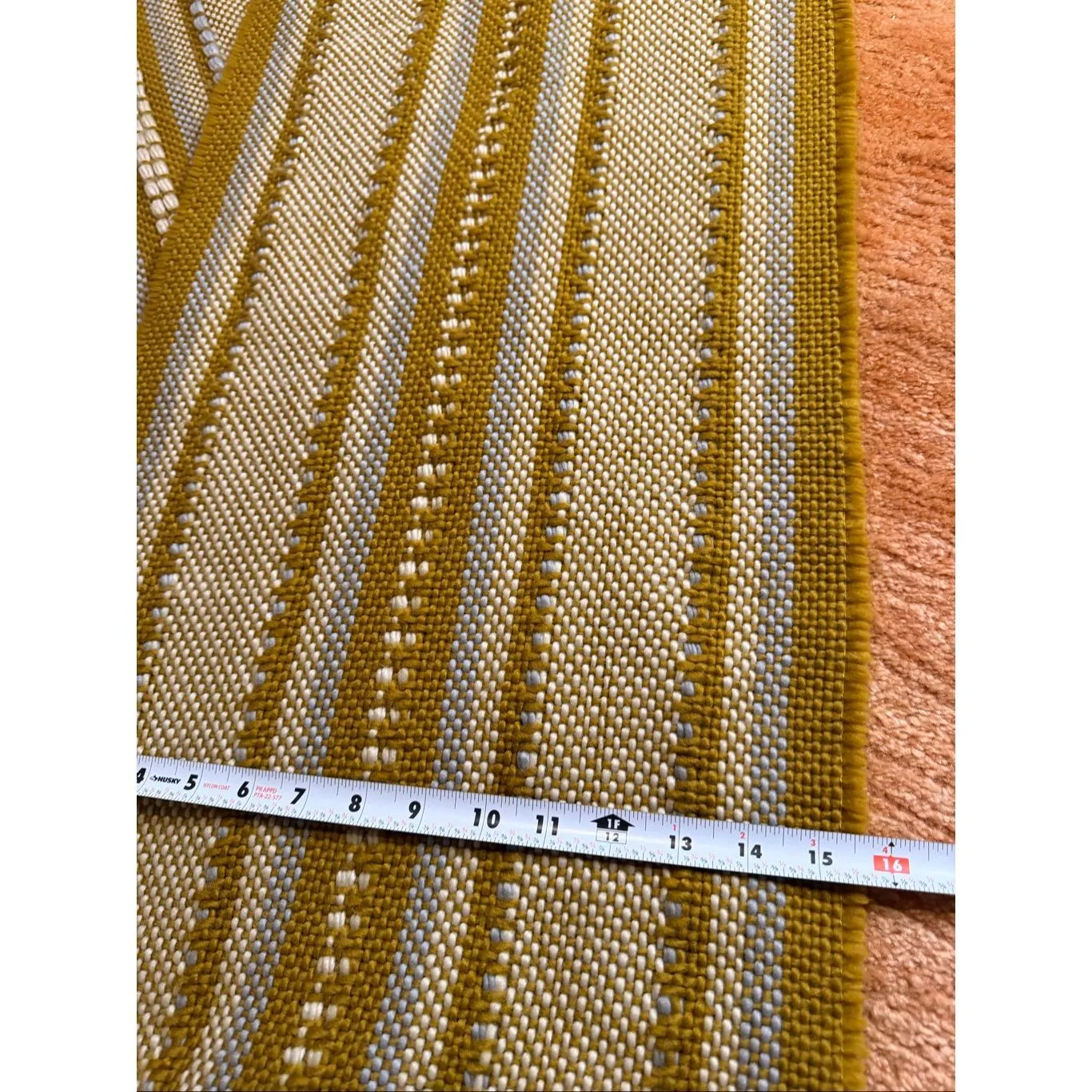 Madewell Woven Fringe Scarf Green Gray Ivory Striped Acrylic Women - Image 6