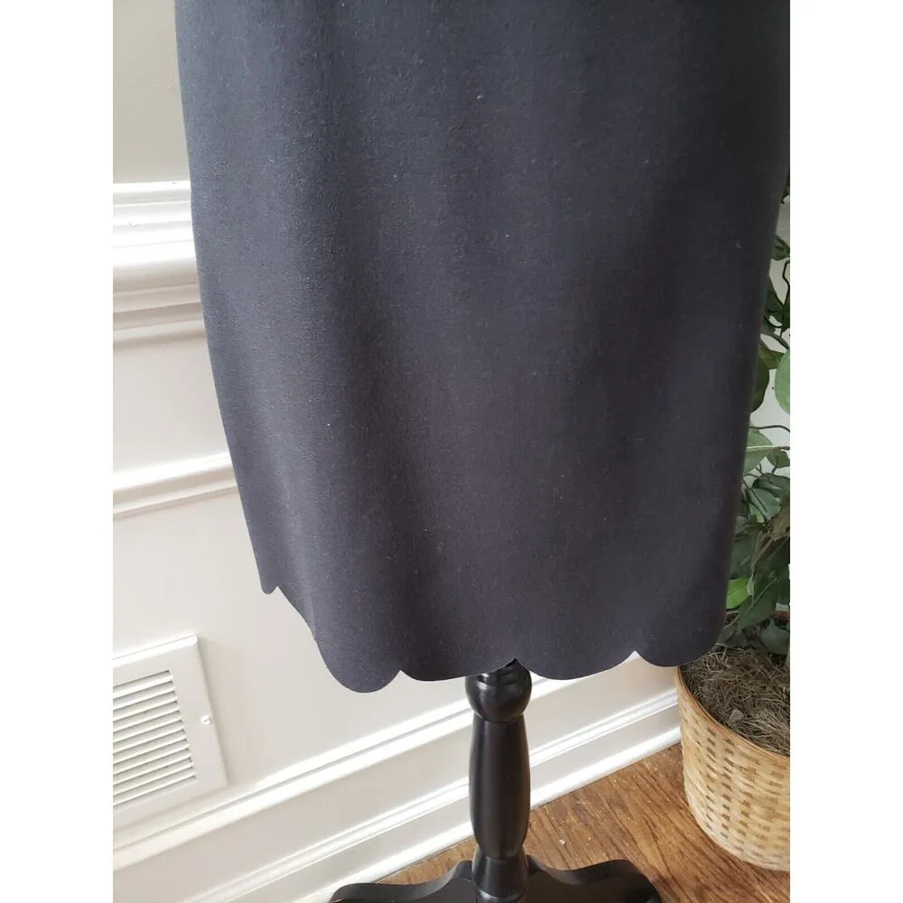 J. Crew Women's Black Solid Polyester Round Neck Sleeveless Knee Length Dress 10 - Image 4