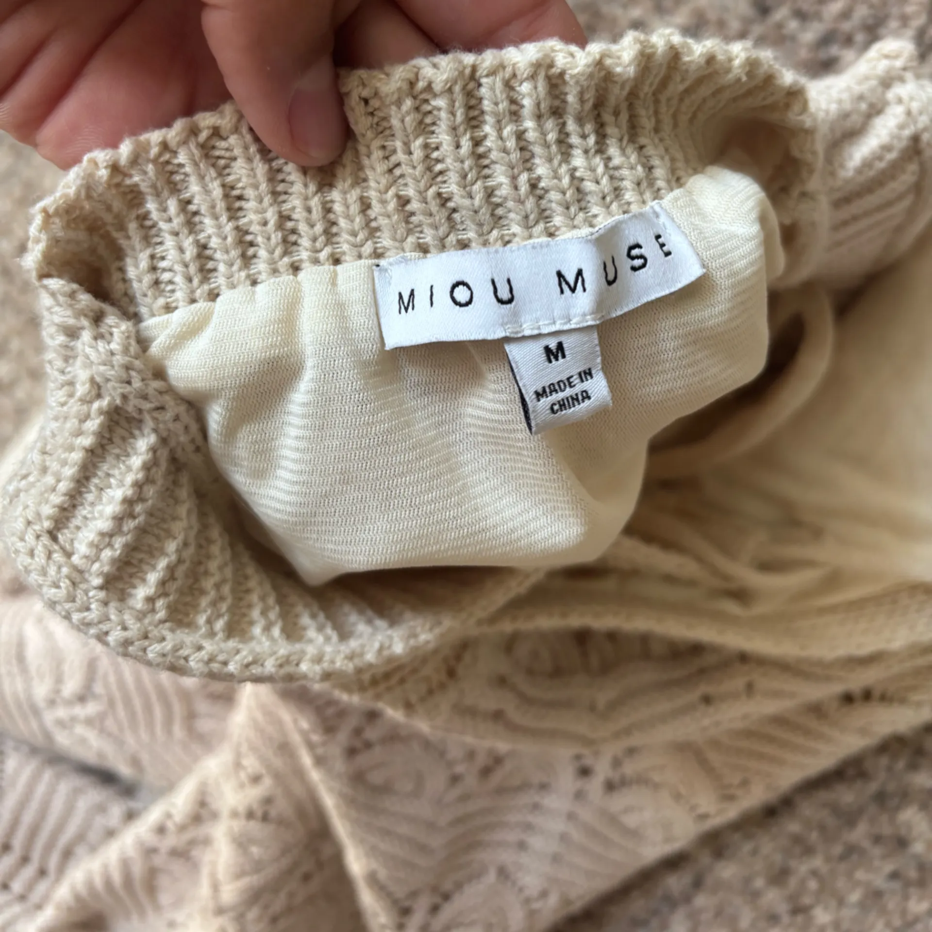 Boho Beige Crochet Maxi Dress Size M - Image 9