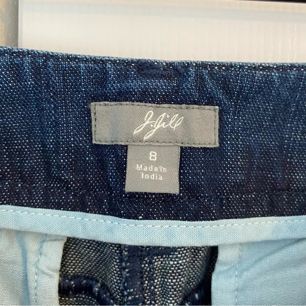 J Jill Denim Jeans Sz 8 100% Cotton Dark Wash Mid Rise Blue - Image 2