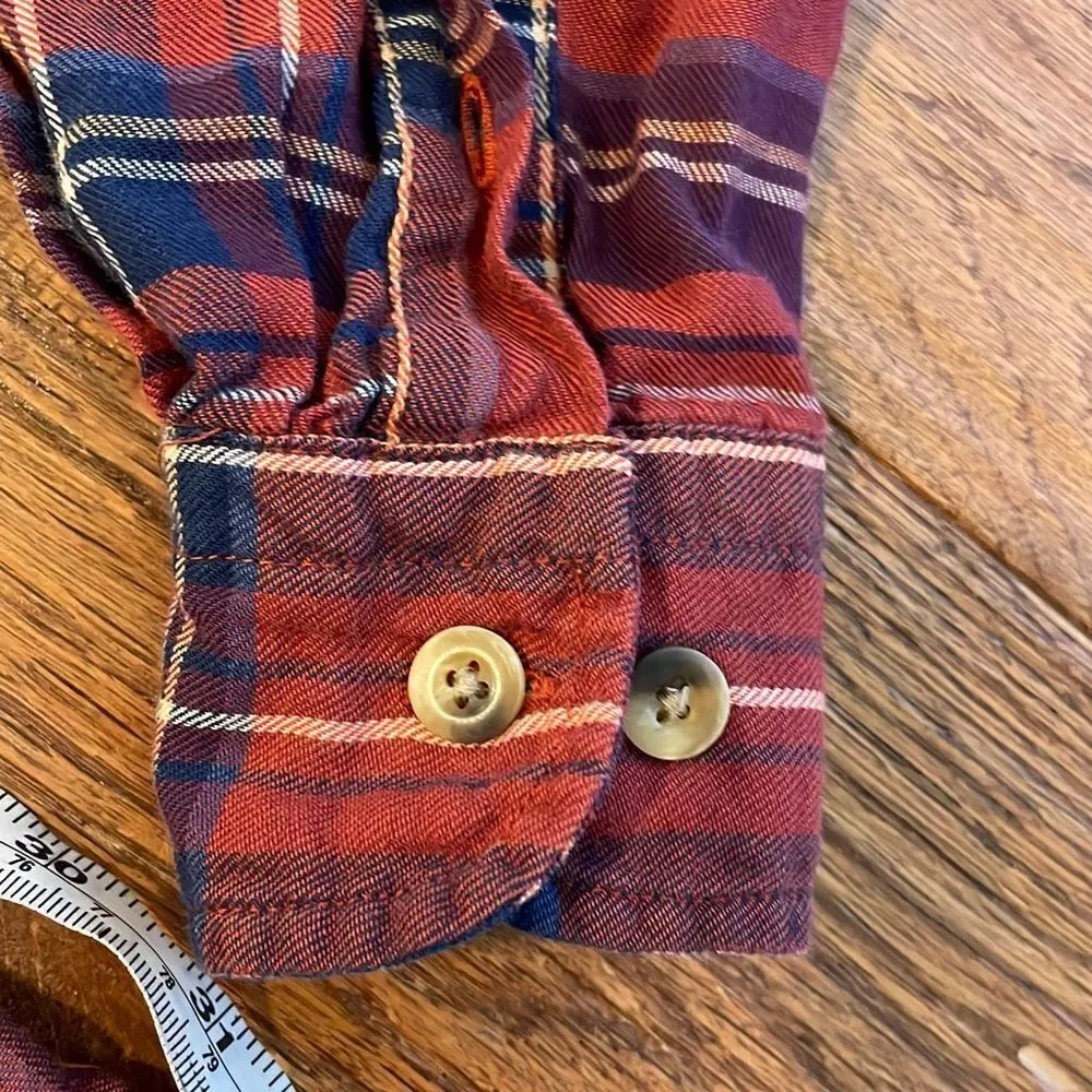 Lands End vintage cotton plaid button down size small - Image 8